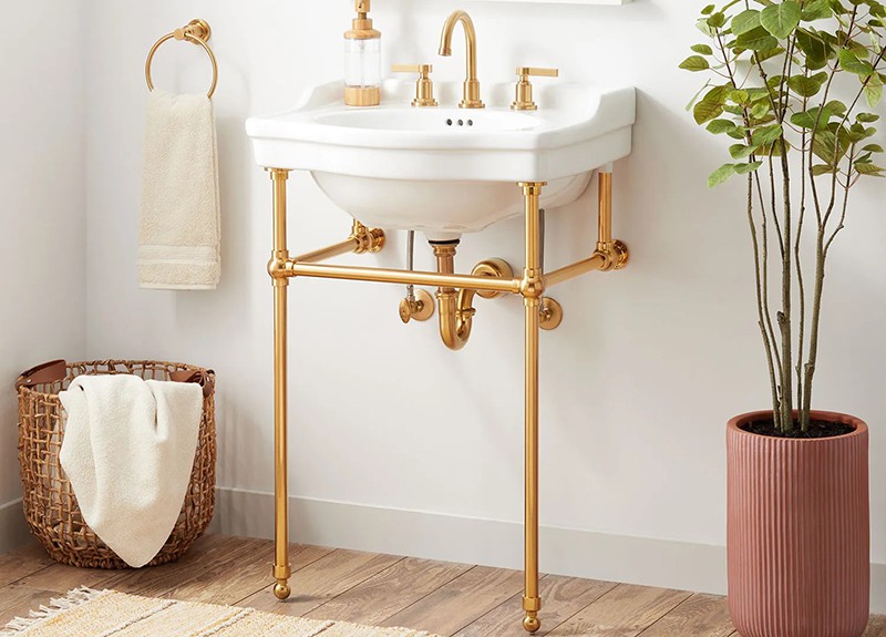 console bathroom sink
