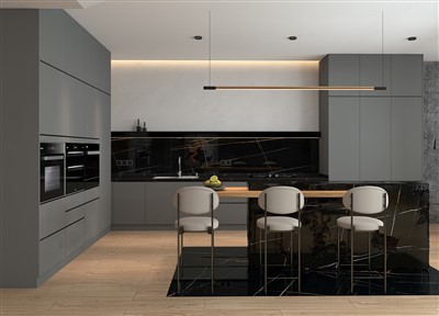 Luksuzni sivi kuhinjski ormarići